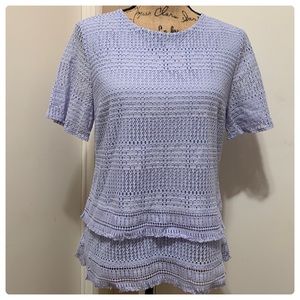 BANANA REPUBLIC LAVENDER CROCHET BLOUSE NWT M